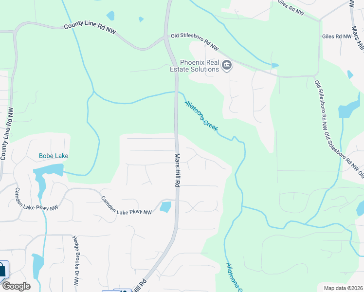 map of restaurants, bars, coffee shops, grocery stores, and more near 5036 Sunbrook Way Northwest in Acworth