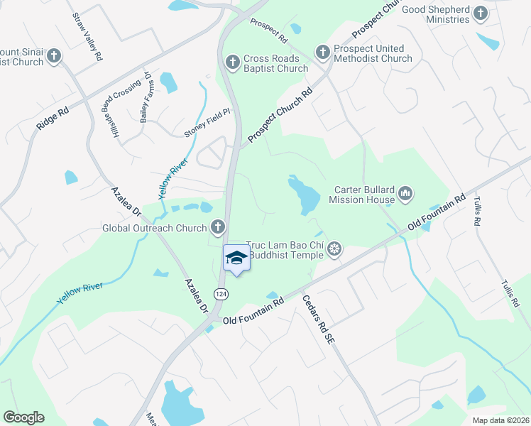 map of restaurants, bars, coffee shops, grocery stores, and more near 1958 West Prospect Drive Northeast in Lawrenceville