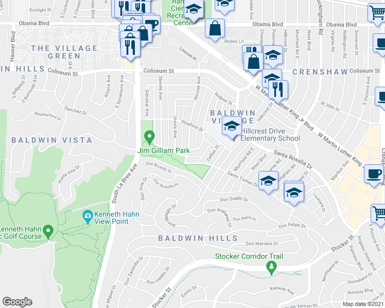 map of restaurants, bars, coffee shops, grocery stores, and more near 4063 Nicolet Avenue in Los Angeles