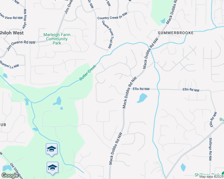 map of restaurants, bars, coffee shops, grocery stores, and more near 3415 Kenyon Creek Drive Northwest in Kennesaw