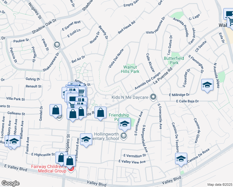 map of restaurants, bars, coffee shops, grocery stores, and more near 2902 Topaz Lane in West Covina