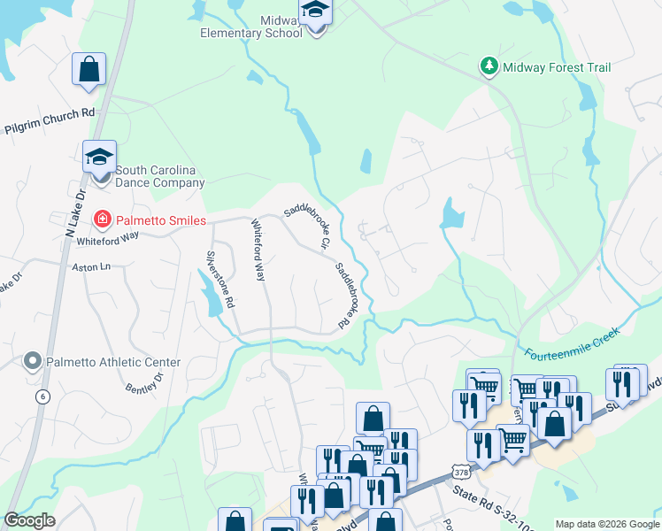 map of restaurants, bars, coffee shops, grocery stores, and more near 218 Saddlebrooke Road in Lexington