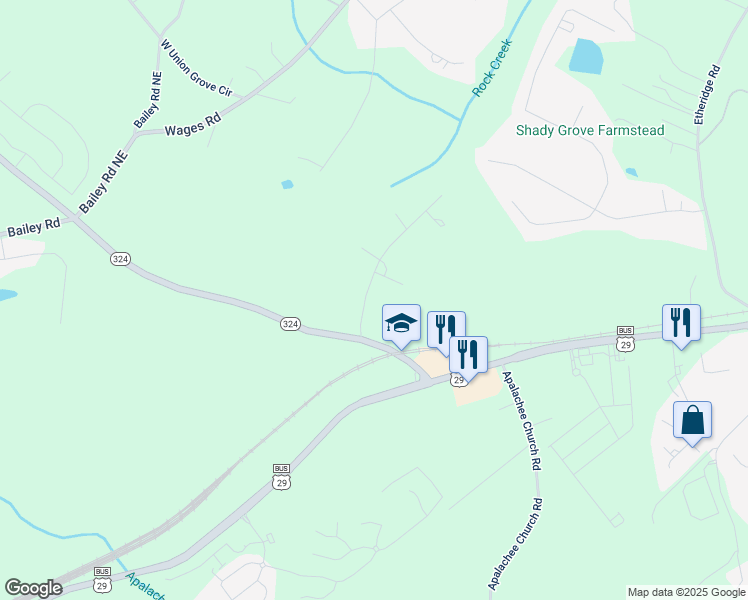 map of restaurants, bars, coffee shops, grocery stores, and more near 73 Greentree Drive in Auburn