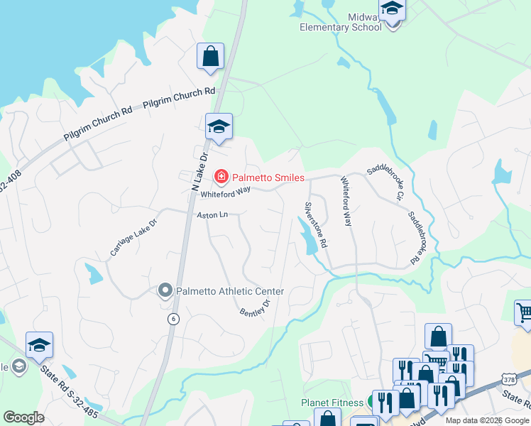 map of restaurants, bars, coffee shops, grocery stores, and more near 242 Aston Lane in Lexington