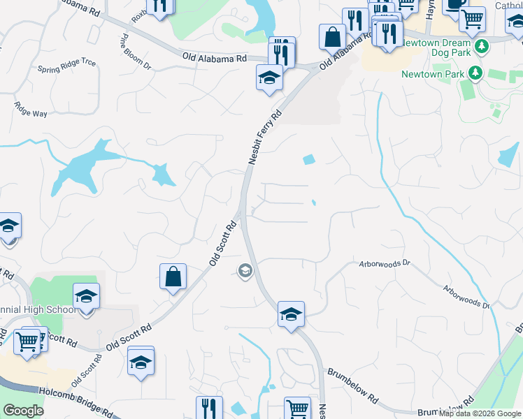 map of restaurants, bars, coffee shops, grocery stores, and more near 420 Saint Regis Drive in Alpharetta