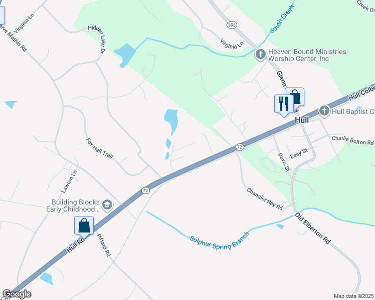 map of restaurants, bars, coffee shops, grocery stores, and more near 132 Jones Road in Athens