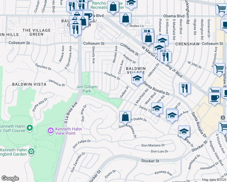 map of restaurants, bars, coffee shops, grocery stores, and more near 4063 Nicolet Avenue in Los Angeles