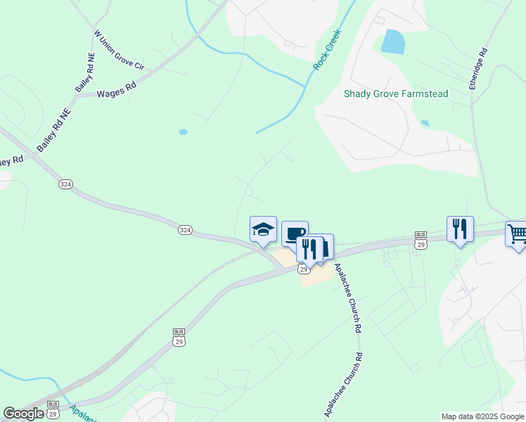 map of restaurants, bars, coffee shops, grocery stores, and more near 73 Greentree Drive in Auburn
