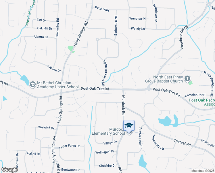 map of restaurants, bars, coffee shops, grocery stores, and more near 2546 Telfair Place in Marietta