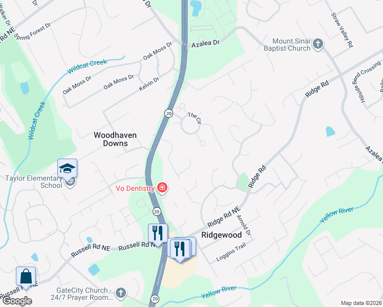 map of restaurants, bars, coffee shops, grocery stores, and more near 761 Sacketts Court in Lawrenceville