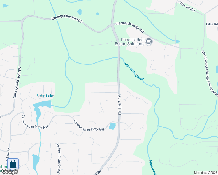 map of restaurants, bars, coffee shops, grocery stores, and more near 5105 Chipping Dr NW in Acworth