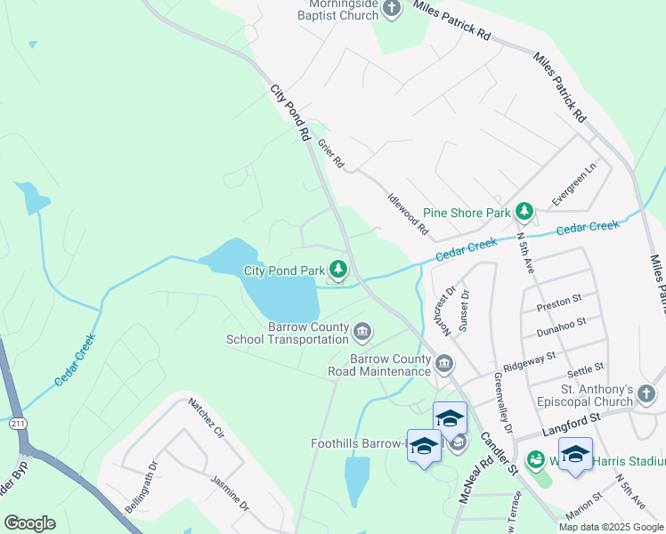 map of restaurants, bars, coffee shops, grocery stores, and more near 768 City Pond Road in Winder