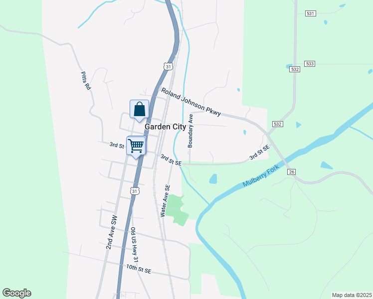 map of restaurants, bars, coffee shops, grocery stores, and more near 104 Highland Street Southeast in Hanceville