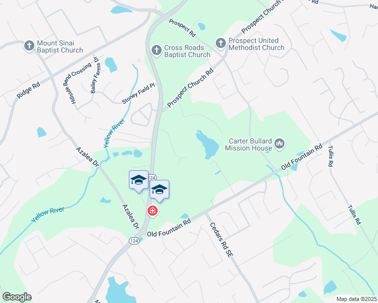 map of restaurants, bars, coffee shops, grocery stores, and more near 1484 West Prospect Drive Northeast in Lawrenceville