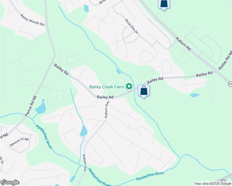 map of restaurants, bars, coffee shops, grocery stores, and more near 3268 Bailey Road in Dacula