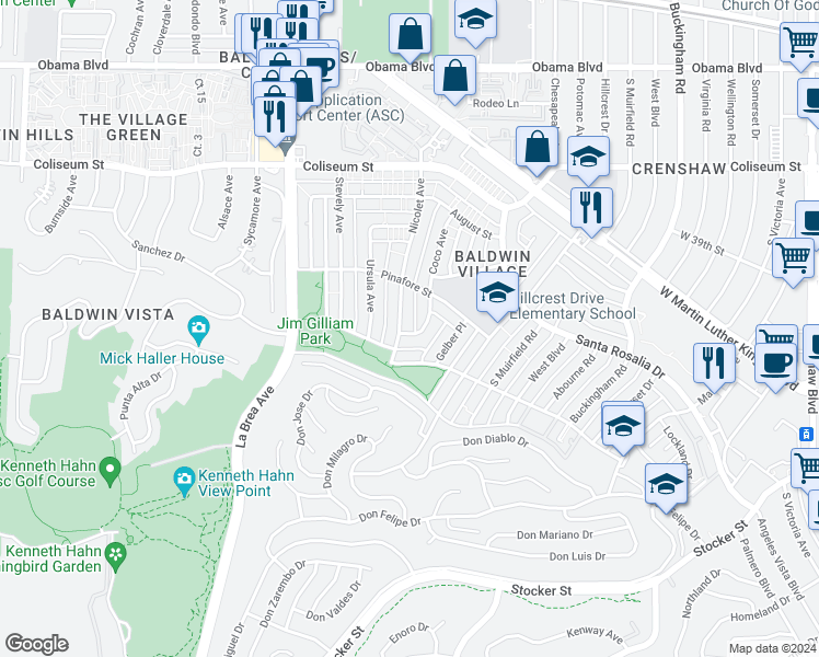 map of restaurants, bars, coffee shops, grocery stores, and more near 4063 Nicolet Avenue in Los Angeles