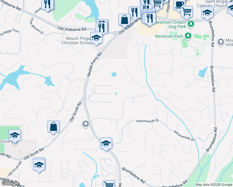 map of restaurants, bars, coffee shops, grocery stores, and more near 275 Vidaulan Court in Alpharetta
