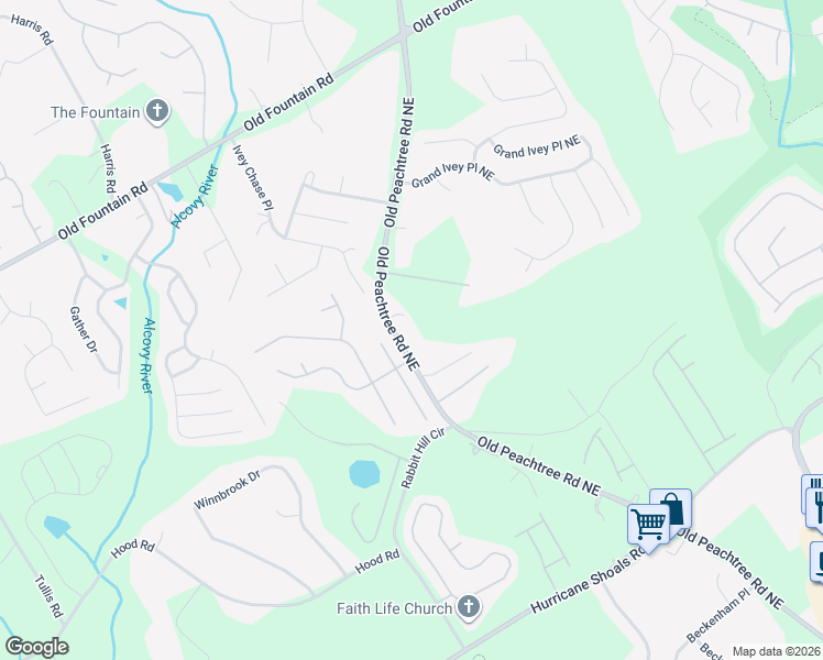 map of restaurants, bars, coffee shops, grocery stores, and more near 919 Nichols Landing Lane in Dacula