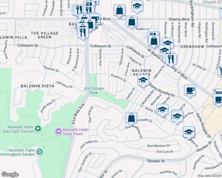 map of restaurants, bars, coffee shops, grocery stores, and more near 4063 Nicolet Avenue in Los Angeles