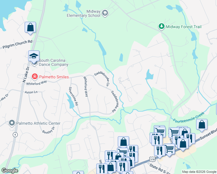 map of restaurants, bars, coffee shops, grocery stores, and more near 218 Saddlebrooke Road in Lexington