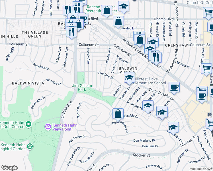 map of restaurants, bars, coffee shops, grocery stores, and more near 4063 Nicolet Avenue in Los Angeles