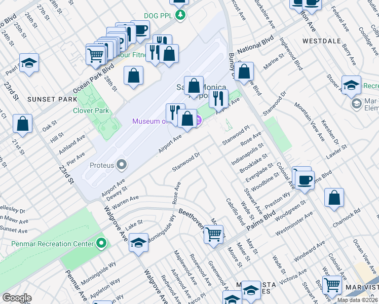 map of restaurants, bars, coffee shops, grocery stores, and more near 12743 Stanwood Drive in Los Angeles