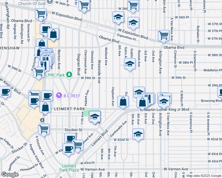 map of restaurants, bars, coffee shops, grocery stores, and more near 3916 Welland Avenue in Los Angeles