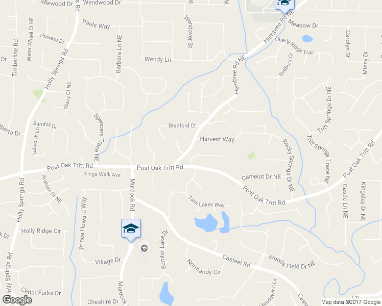 map of restaurants, bars, coffee shops, grocery stores, and more near 3279 Robinson Oaks Way Northeast in Marietta