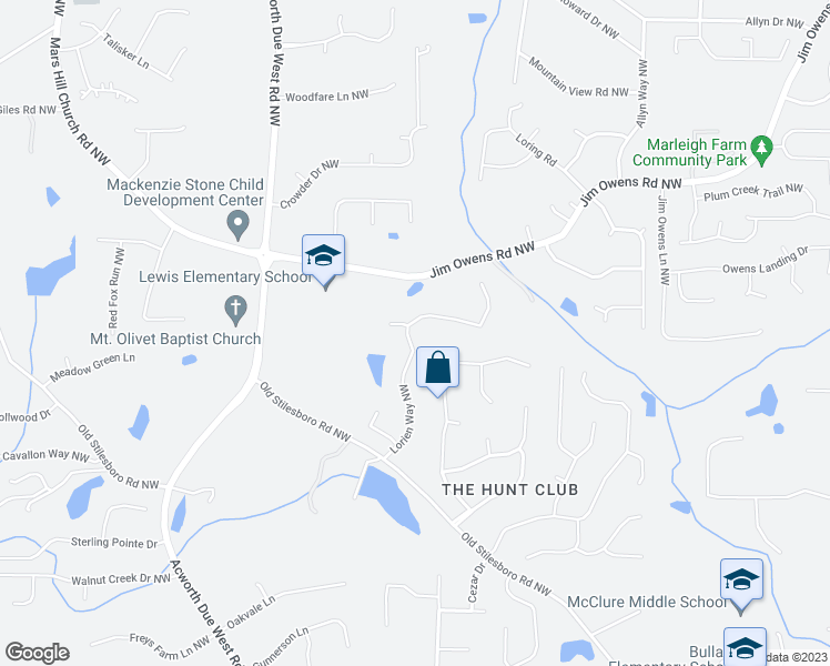map of restaurants, bars, coffee shops, grocery stores, and more near 3925 Lorien Way Northwest in Kennesaw