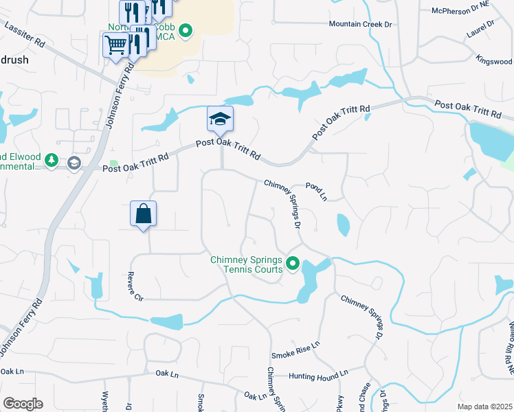 map of restaurants, bars, coffee shops, grocery stores, and more near 2797 Hearthstone Circle in Marietta