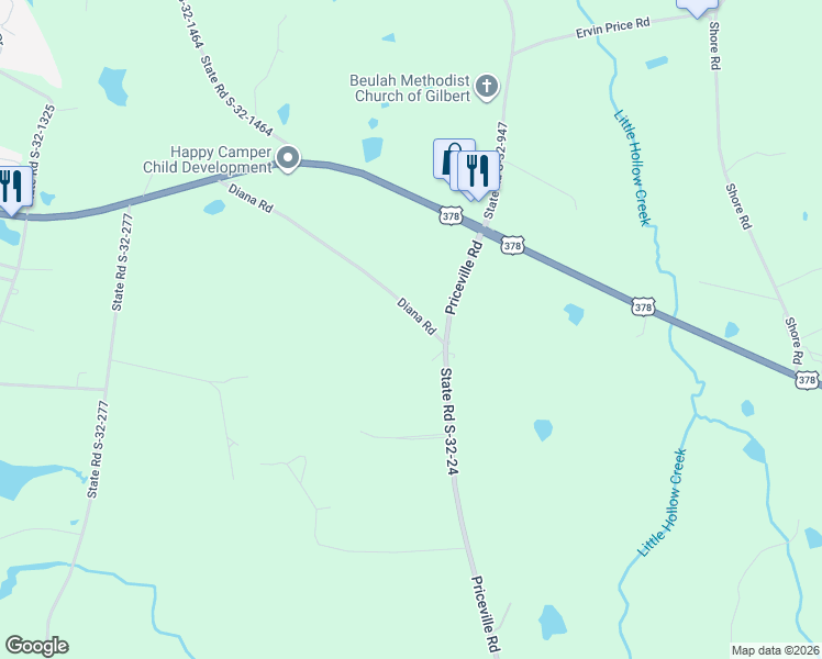 map of restaurants, bars, coffee shops, grocery stores, and more near 250 Diana Road in Gilbert