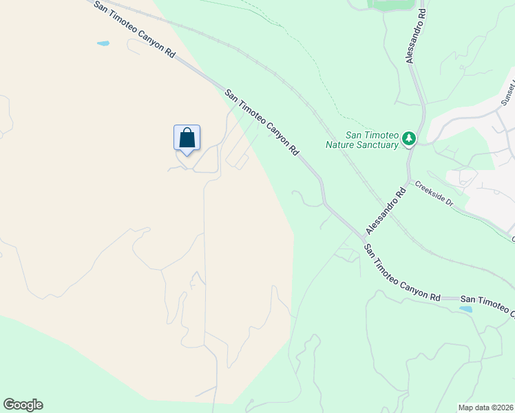 map of restaurants, bars, coffee shops, grocery stores, and more near 26601-27799 San Timoteo Canyon Road in Redlands