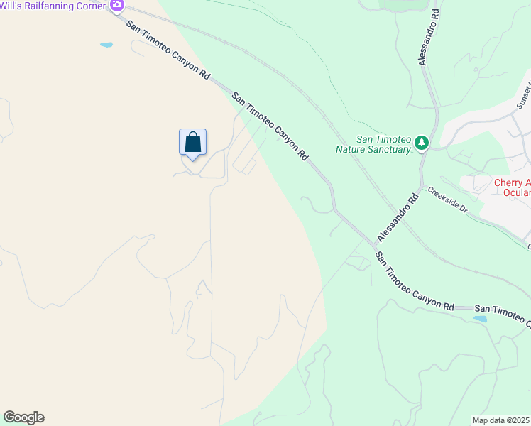map of restaurants, bars, coffee shops, grocery stores, and more near San Timoteo Canyon Road in Redlands