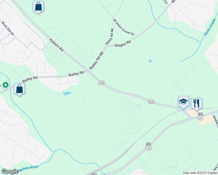 map of restaurants, bars, coffee shops, grocery stores, and more near 0 Auburn Road in Auburn