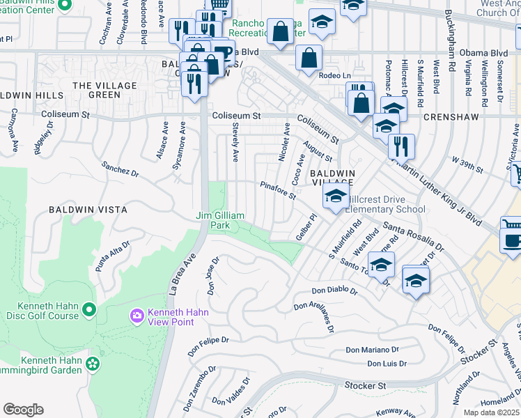 map of restaurants, bars, coffee shops, grocery stores, and more near 4017 Nicolet Avenue in Los Angeles