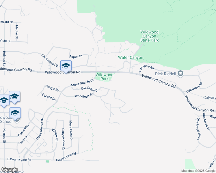 map of restaurants, bars, coffee shops, grocery stores, and more near 36608 Oak Ridge Drive in Yucaipa