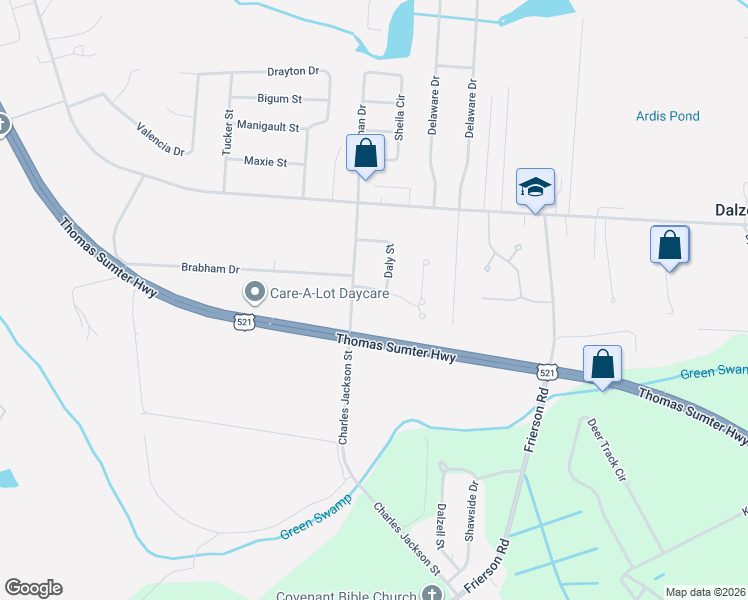 map of restaurants, bars, coffee shops, grocery stores, and more near 3205 Daly Street in Dalzell