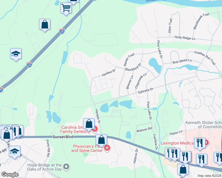 map of restaurants, bars, coffee shops, grocery stores, and more near 228 Buffwood Drive in West Columbia