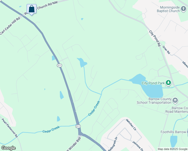 map of restaurants, bars, coffee shops, grocery stores, and more near 840 Pinnacle Drive in Winder