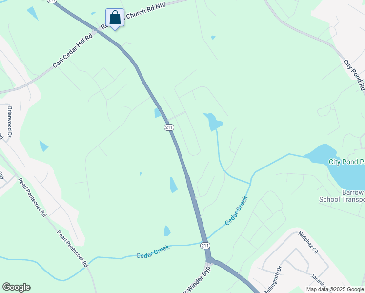 map of restaurants, bars, coffee shops, grocery stores, and more near 589 Georgia 211 in Winder