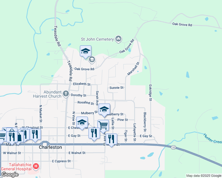 map of restaurants, bars, coffee shops, grocery stores, and more near 75 Marshall Street in Charleston