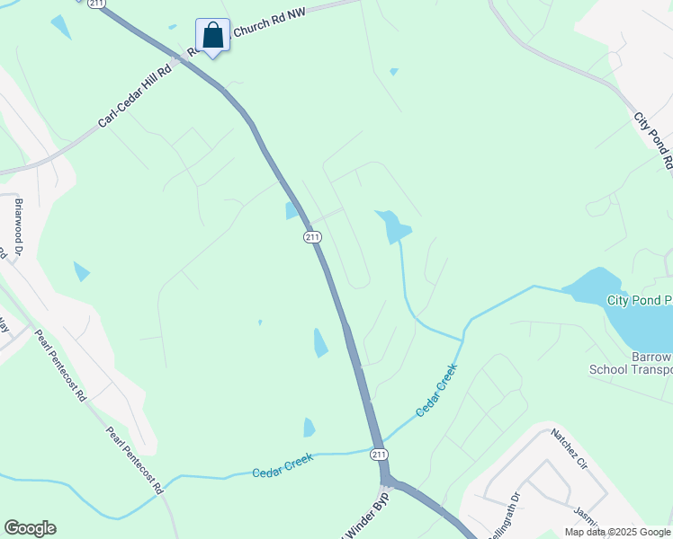 map of restaurants, bars, coffee shops, grocery stores, and more near 589 Georgia 211 in Winder