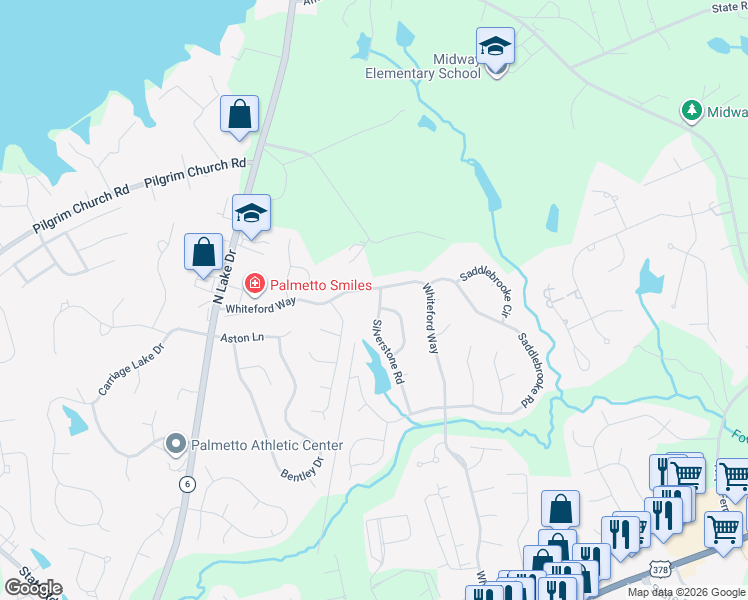 map of restaurants, bars, coffee shops, grocery stores, and more near 100 Silverstone Road in Lexington