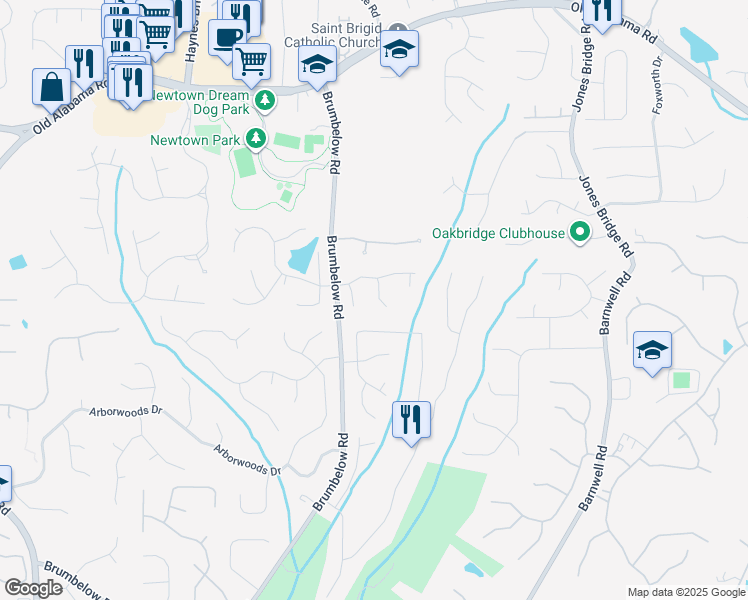 map of restaurants, bars, coffee shops, grocery stores, and more near 110 Cupit Close in Alpharetta