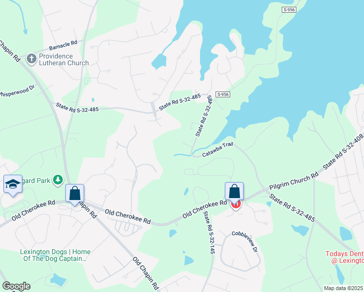 map of restaurants, bars, coffee shops, grocery stores, and more near 109 Triami Path in Lexington