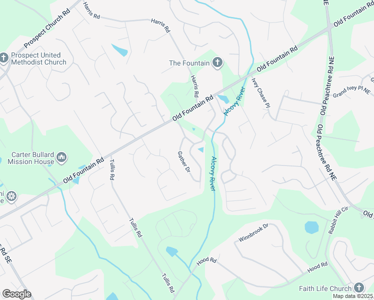 map of restaurants, bars, coffee shops, grocery stores, and more near 958 Harvest Brook Drive Northeast in Lawrenceville