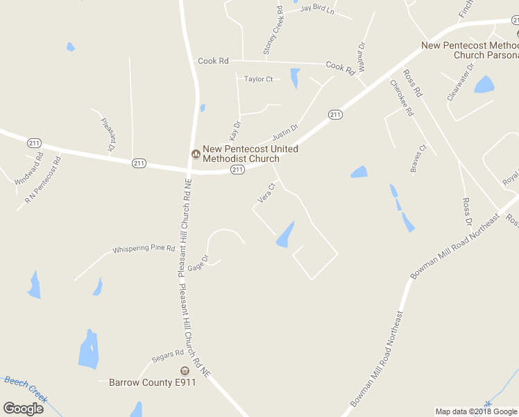 map of restaurants, bars, coffee shops, grocery stores, and more near 970 Vera Court in Winder