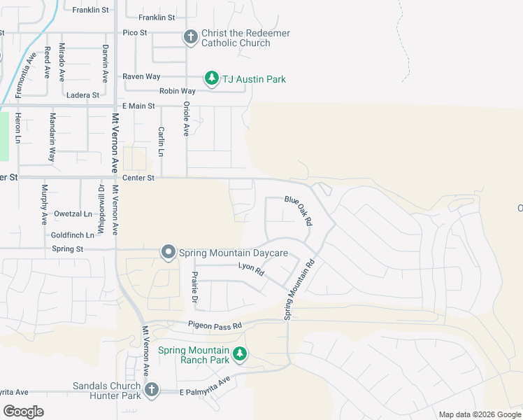 map of restaurants, bars, coffee shops, grocery stores, and more near 7387 Silverspot Road in Riverside
