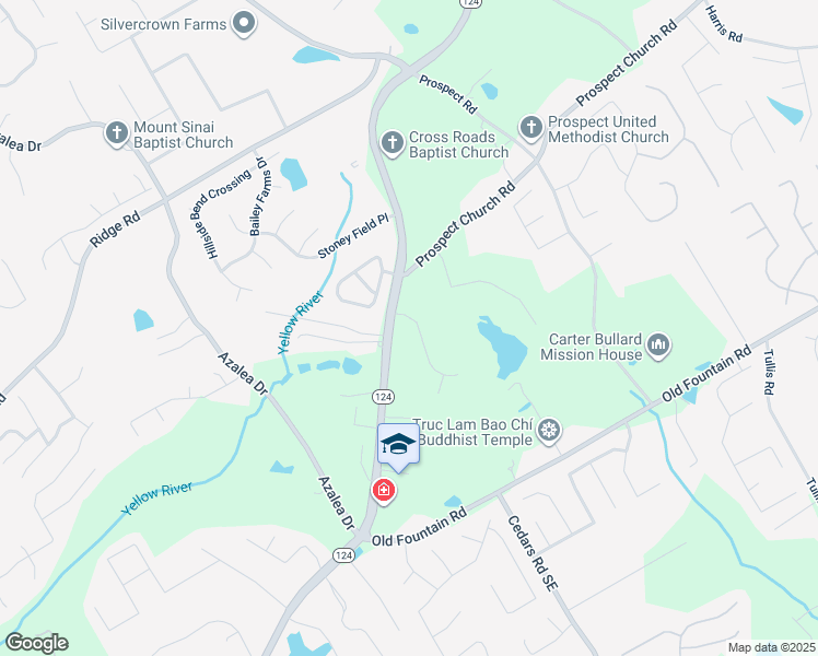 map of restaurants, bars, coffee shops, grocery stores, and more near 1373 West Prospect Drive Northeast in Lawrenceville