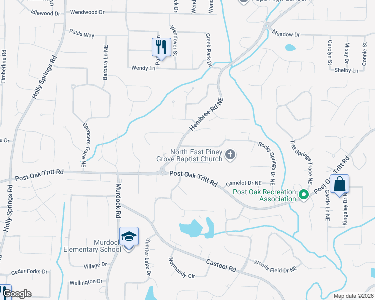 map of restaurants, bars, coffee shops, grocery stores, and more near 3228 Harvest Way in Marietta